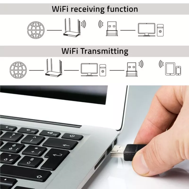 Adaptador USB inalámbrico QOLTEC 56988 Dual Band 1300Mbps USB 3.0