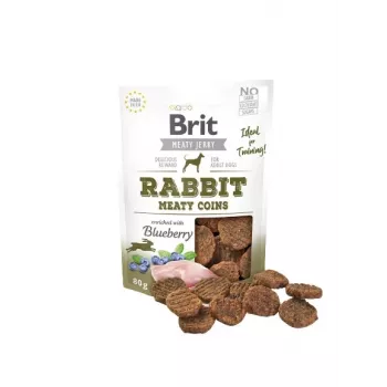 Snacks para perros Brit Jerky Snack Conejo 80 g — Premios de entrenamiento para perros adultos, sin azúcar