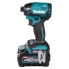 Makita TD002GD202 atornillador de impacto inalámbrico, 40 V XGT, sin escobillas, 220 Nm, hexagonal de 1/4", luz LED, con 2 baterías de iones de litio de 2,5 Ah, cargador rápido y maletín