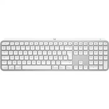 Logitech Master Series MX Keys S para Mac - Teclado - Formato completo - retroiluminado - inalámbrico - Bluetooth LE - AZERTY - Francés - Gris claro (920-011626)