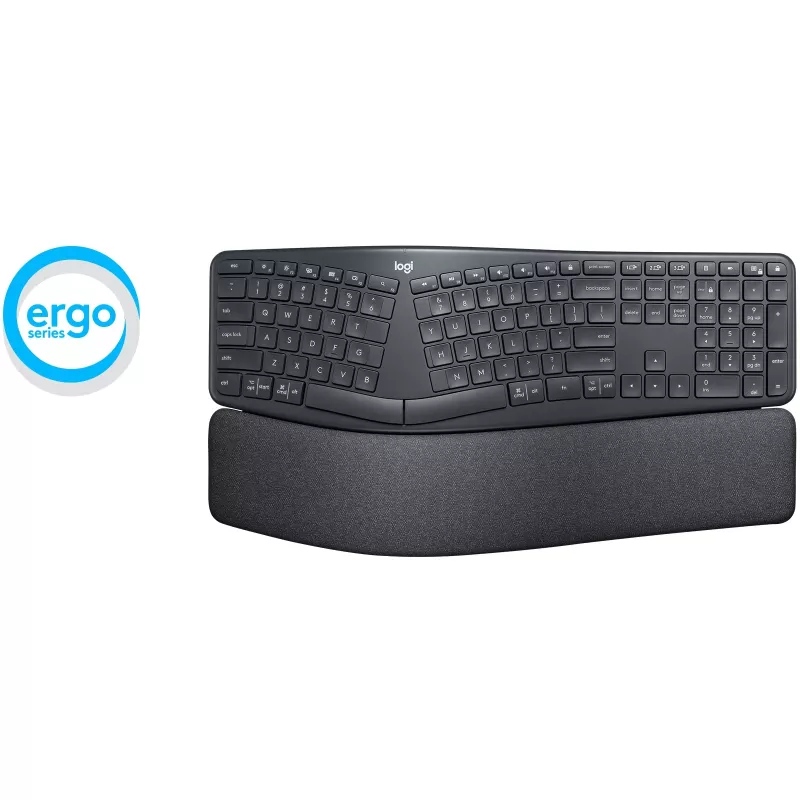 Logitech ERGO K860 - Teclado - Inalámbrico - 2,4 GHz, Bluetooth 5.0