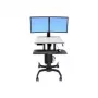 Ergotron WorkFit-C estación de trabajo de pie/sentado doble - carro para 2 pantallas LCD/teclado/ratón/CPU - gris negro - tamaño de pantalla: 55,9 cm (22