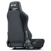 Asiento de carreras tipo baquet con respaldo ajustable Next Level Racing ERS3 Elite Premium — cuero sintético negro, respaldo reclinable, compatible con montaje en cockpit y suelo