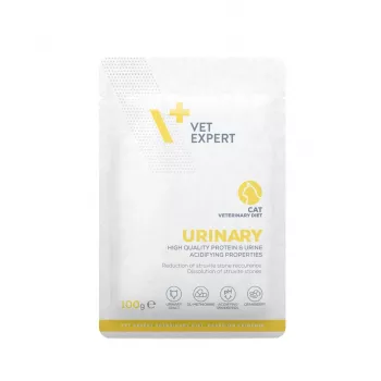Dieta veterinaria húmeda para gatos VETEXPERT Urinary, aves, bolsa 100 g, adulto, sin azúcar ni conservantes