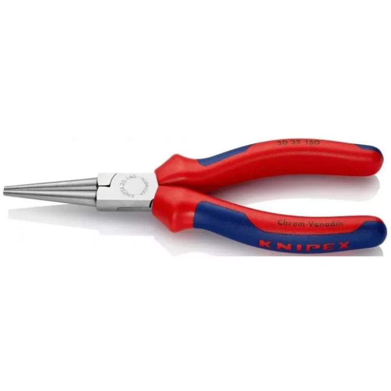 KNIPEX 30 35 160 – alicate plano para puntas – 2,5 mm – 4,1 cm – acero – azul/rojo – 16 cm
