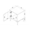 Mesita de noche Cama Meble MERCI 44x40x52,5 cm, negro y roble, MDF/aglomerado, pack de 2