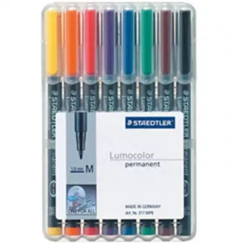 Rotulador permanente Staedtler 317 WP8 negro azul marrón verde naranja rojo violeta amarillo 8 uds.