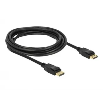 Delock - Cable DisplayPort - DisplayPort (M) a DisplayPort (M) - 3 m - con bloqueo - negro