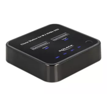 DeLOCK Estación de acoplamiento M.2 para 2 x M.2 NVMe PCIe SSD con función de clonación