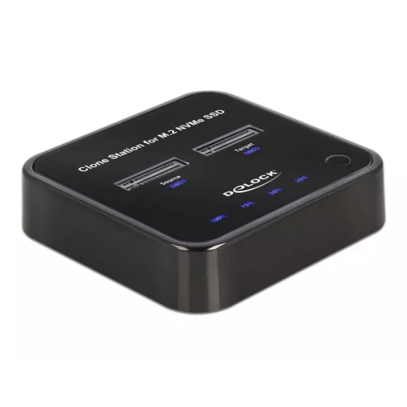 DeLOCK Estación de acoplamiento M.2 para 2 x M.2 NVMe PCIe SSD con función de clonación