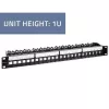 Qoltec 54516 panel de parcheo para rack de 19 pulgadas, 24 puertos, 1U, UTP, negro