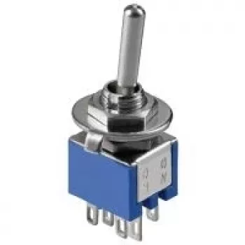 Wentronic Goobay interruptor basculante subminiatura - 2x UM, 6 pines, carcasa azul (10015)