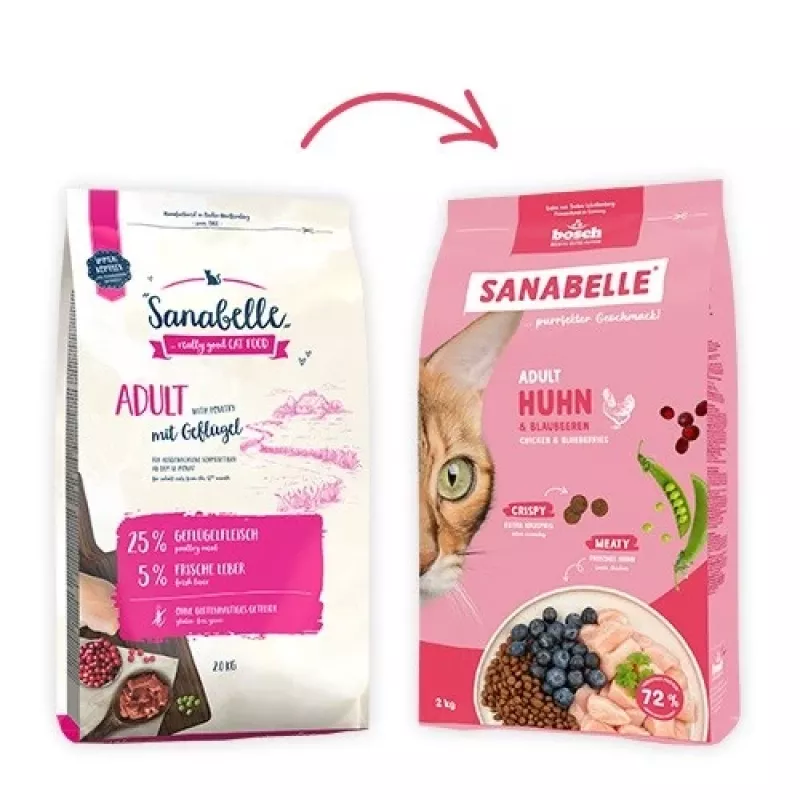 Bosch Sanabelle Life Adult pienso para gatos con pollo y arándanos, 8 kg