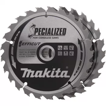 Makita Efficut B-62985-2 hojas de sierra circular, 165 x 20 mm, 25 dientes, 2 uds.