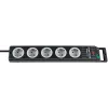 Alargador de corriente Brennenstuhl 1153380115 2,5 m 5 tomas AC Negro Gris