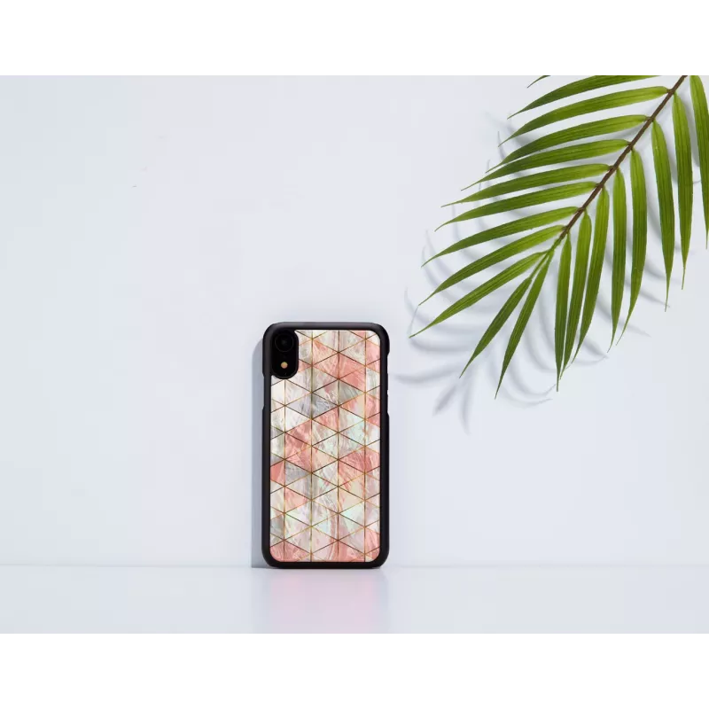 Funda para móvil iKins para iPhone XR — patrón de diamantes, negra
