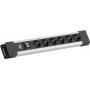 Regleta de enchufes Bachmann CONNECTUS con 6 tomas CEE7/3, 1 interruptor, 2,0 m de cable, conector CEE7/7, gris
