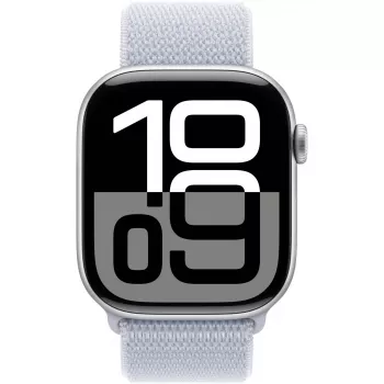 APPLE Watch Series 10 GPS 46 mm caja de aluminio plata con correa Sport Loop Blue Cloud