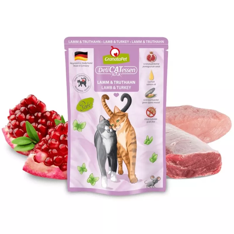 GRANATAPET DeliCATessen Cordero y pavo - comida húmeda para gatos - 85 g