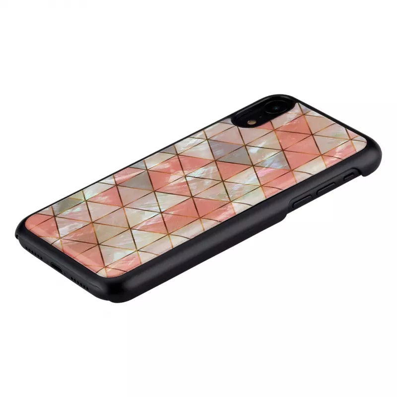 Funda para móvil iKins para iPhone XR — patrón de diamantes, negra