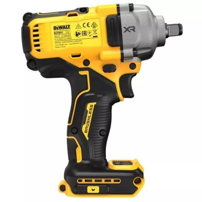 Llave de impacto DeWALT DCF891P2T-QW, sin escobillas, 18V 5,0Ah, portaherramientas 1/2 inch, 812 Nm de par, 2000 rpm, 2 baterías, cargador, maletín
