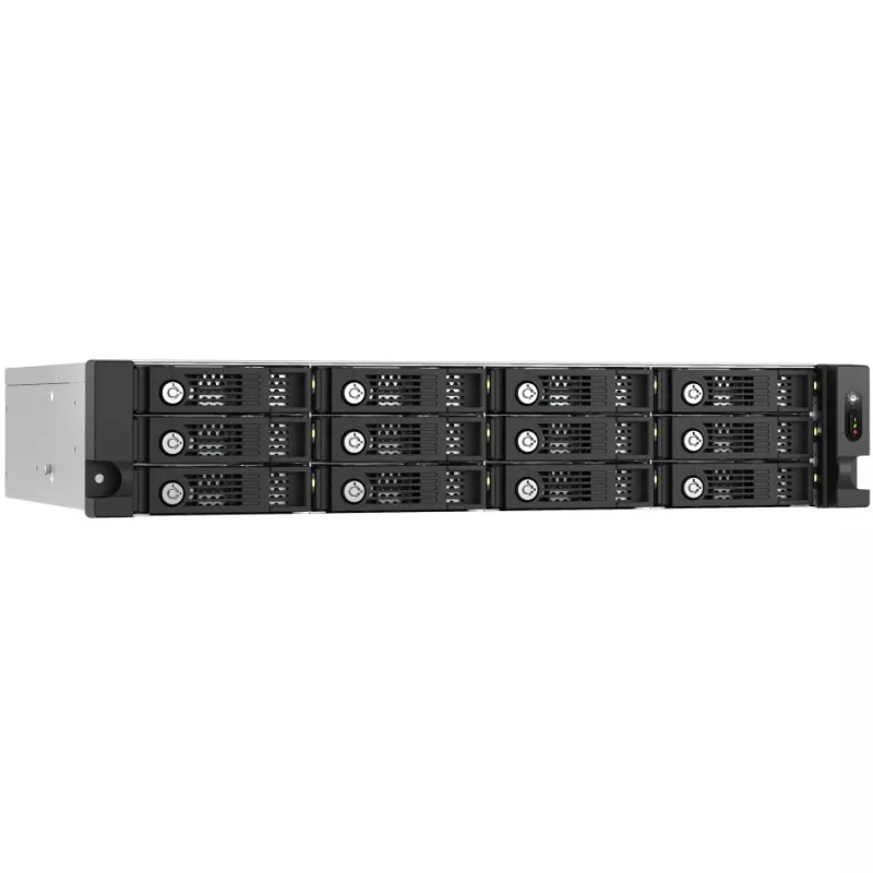 QNAP - matriz de discos - 12 bahías (SATA-600) - SAS 12Gb/s (externo) - rack - montaje integrado - 2U (TL-R1200PES-RP)