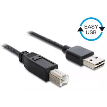 Cable USB DeLOCK 1m USB 2.0 A - B m/m negro