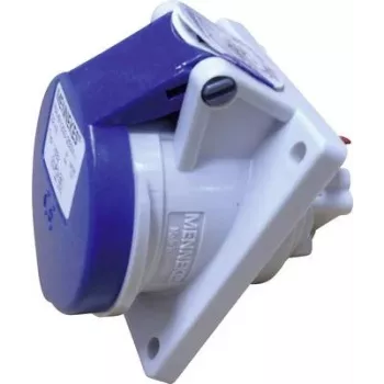MENNEKES 16A 1632 base de enchufe CEE para montaje en panel TwinContact 16 A 3p azul 16 A IP44 (16A 1632)