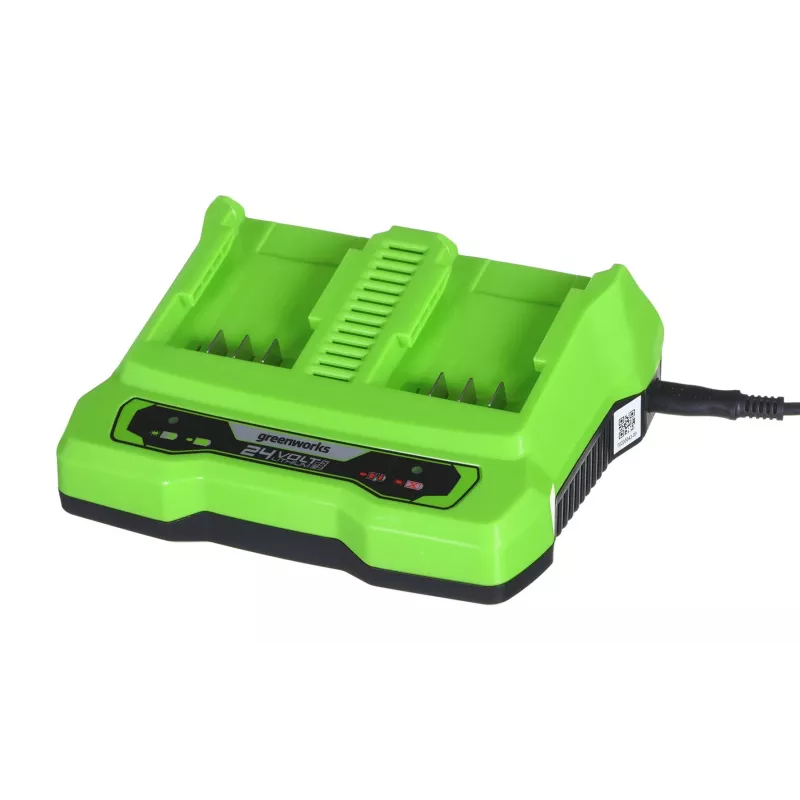 Cargador GreenWorks G24X2UC2 Doble ranura 24V Li-Ion, 4A, 2 celdas, Carga rápida