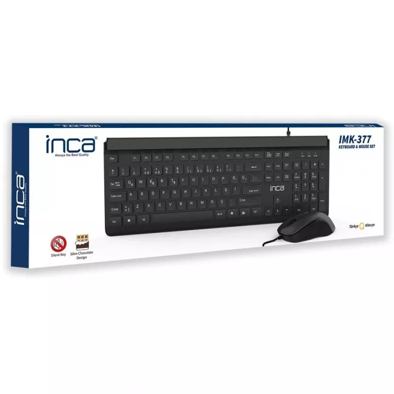 Inca IMK-377 Teclado Ratón incluido Oficina USB Turco Negro