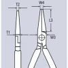 Alicates de punta redonda de largo alcance KNIPEX con perfiles transversales