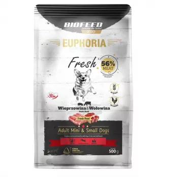 Pienso seco BIOFEED Euphoria Fresh Meat Adult Pork & Beef XS/S 0,5 kg para razas pequeñas