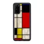 Funda protectora iKins para Samsung Galaxy S20, negra diseño Mondrian