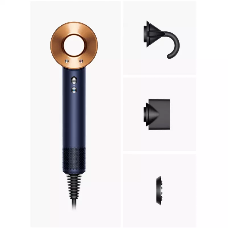 Dyson Supersonic Straight+Wavy HD07 Secador de pelo, Azul de Prusia / Cobre (113277-01)