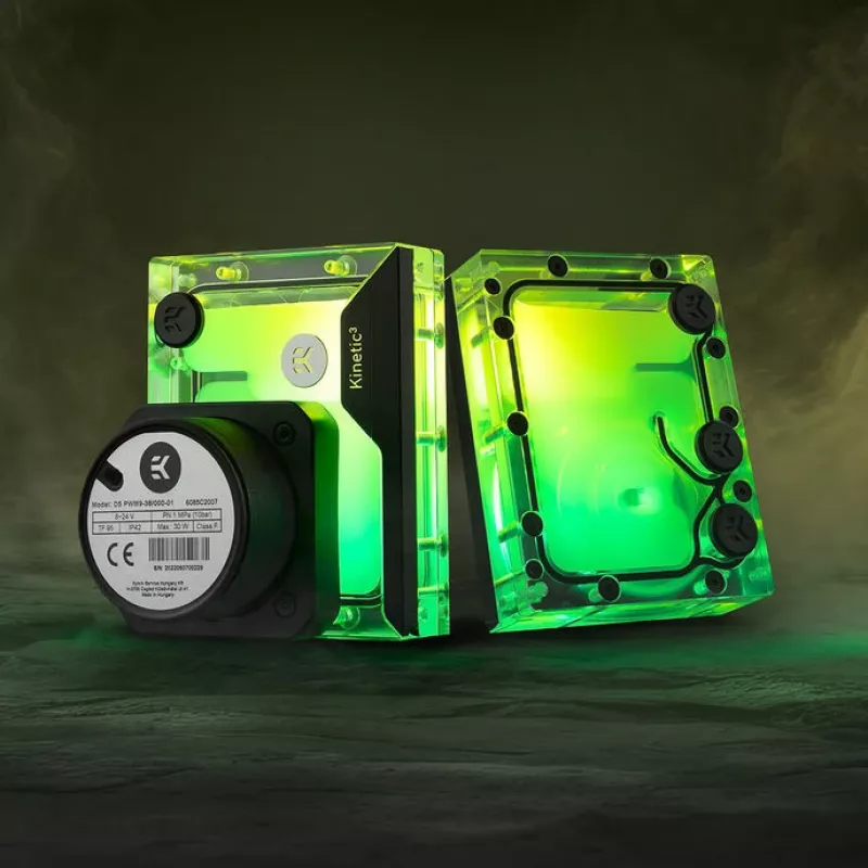 EK Water Blocks EK-Quantum Kinetic3 FLT D5 PWM combinación de depósito y bomba - 92mm, D-RGB, acrílico