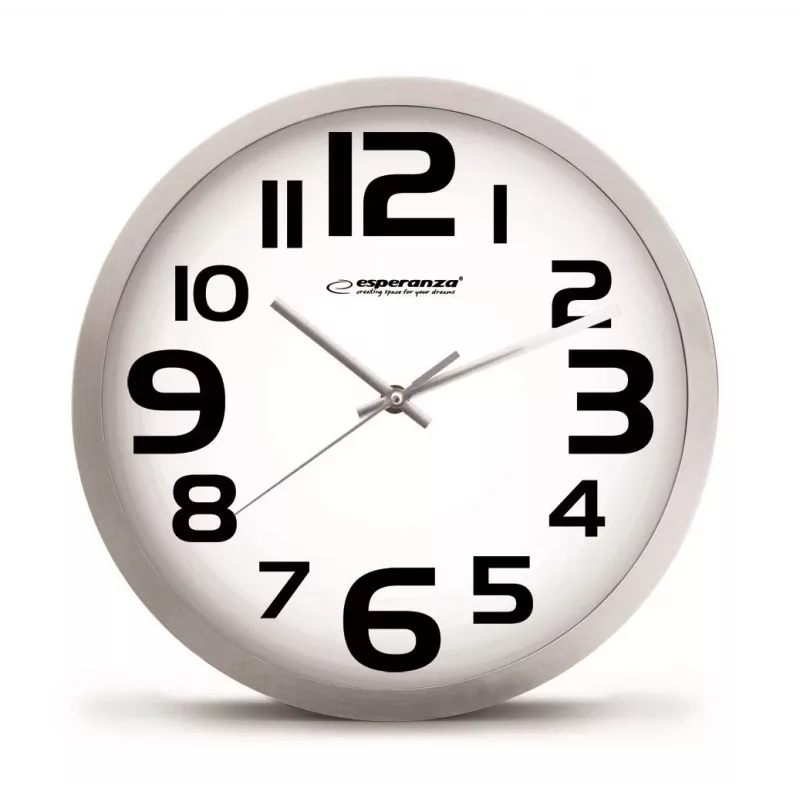 Reloj de pared Esperanza EHC013K Zurich negro, reloj de cuarzo ovalado negro, blanco