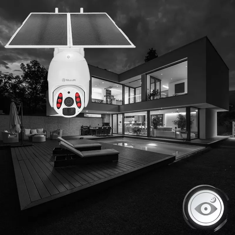 Cámara de vigilancia Tellur Smart WiFi Solar Camera P&T 3MP 2K UltraHD