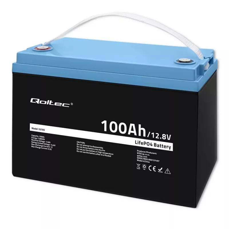 Batería de litio-fosfato de hierro Qoltec 53705 100 Ah 12,8 V