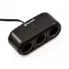 Adaptador divisor para mechero de coche VAKOSS TP-3263CK — adaptador de corriente 1 a 3 12V, salida 3A, negro