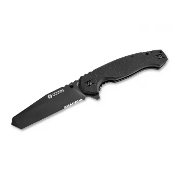 Cuchillo táctico fijo Dönges 01DG006 — Mango de acero inoxidable, modelo 01DG006
