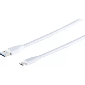 Cable USB S/CONN 13-31186 1,8 m USB A a USB C 5 Gbit/s blanco