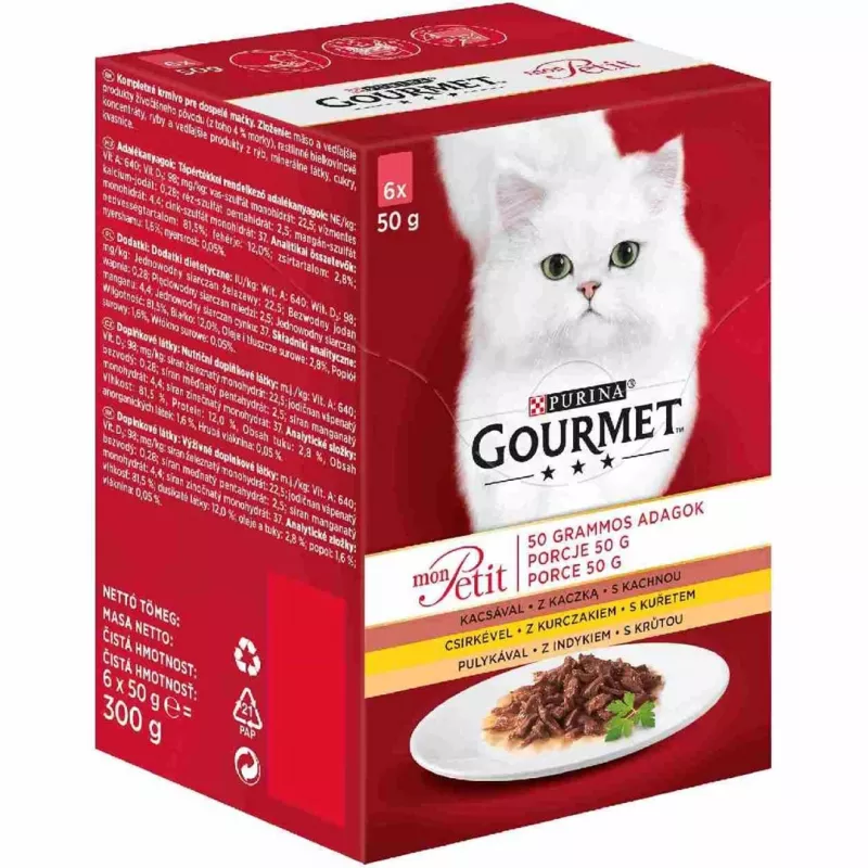 GOURMET Mon Petit Mix de aves - Comida húmeda para gatos - 6 x 50 g