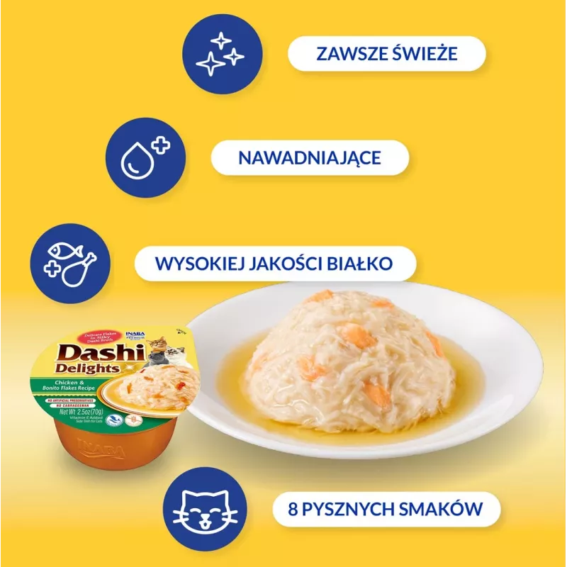 INABA Dashi Delights pollo con copos de bonito en caldo - snack para gatos - 70 g