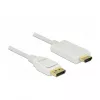 Adaptador de cable de vídeo DeLOCK 83817 1 m DisplayPort HDMI blanco