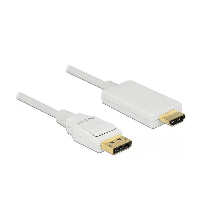 Adaptador de cable de vídeo DeLOCK 83817 1 m DisplayPort HDMI blanco
