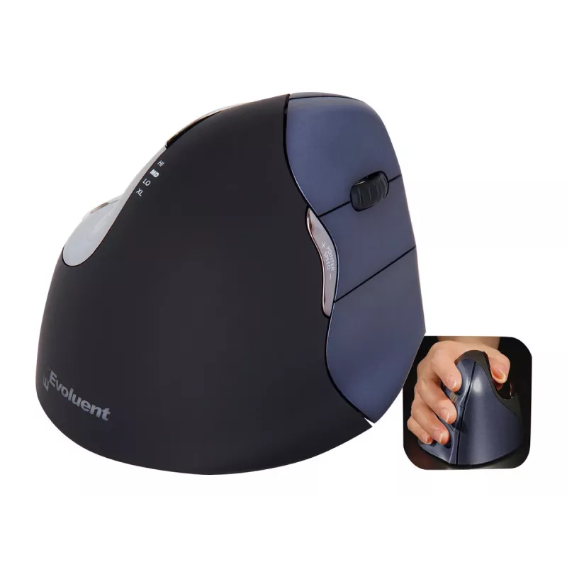 Evoluent VerticalMouse 4 Right - ratón vertical - para diestros - láser - 6 botones - inalámbrico - 2.4 GHz - receptor inalámbrico (USB)