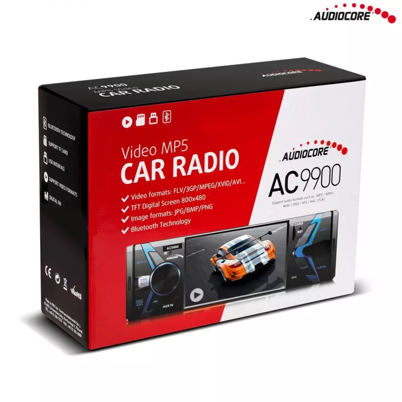 Audiocore AC9900 MP5 AVI DivX head unit con manos libres Bluetooth + mando a distancia