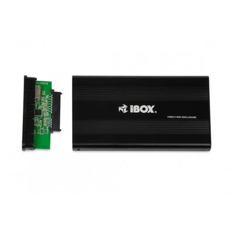 iBOX HD-02 carcasa externa para discos SATA de 2,5 pulgadas, USB 3.0, aluminio, negra