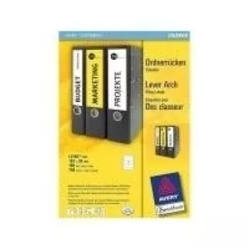Avery Zweckform etiquetas para archivadores cortas L4760 - etiquetas de archivo - blanco - 38 x 192 mm - 700 etiqueta(s) (100 hojas x 7) - (L4760-100)