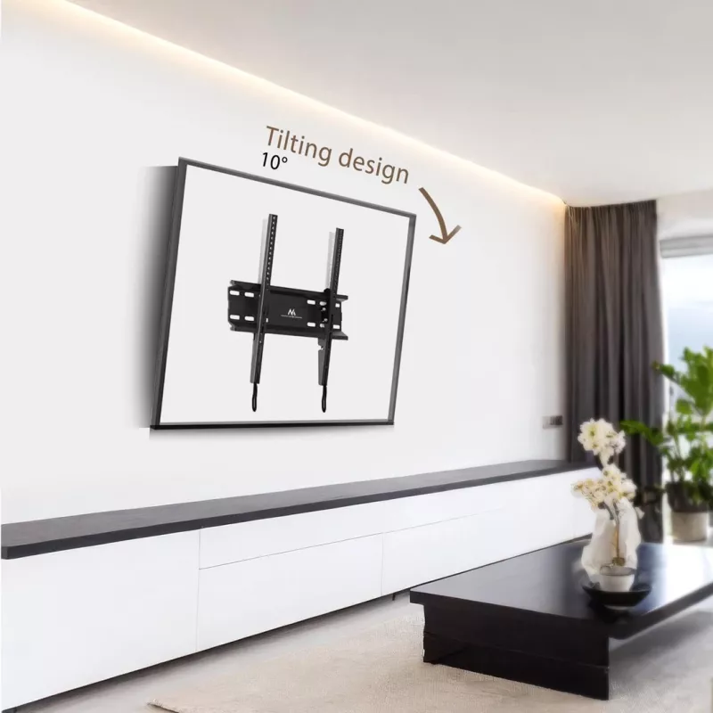 Soporte de pared para TV MACLEAN MC-748A VESA 100x100–400x400 mm inclinable negro soporta hasta 45 kg